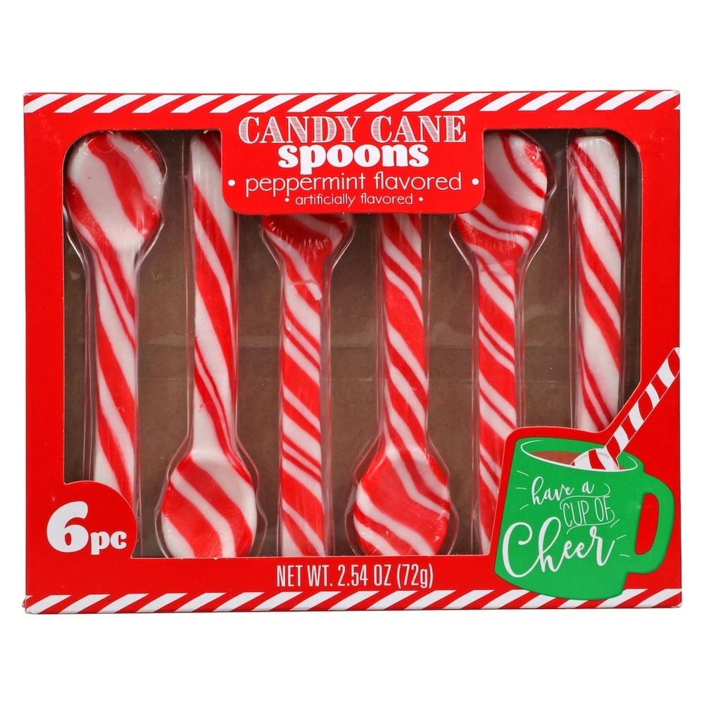 NWT Peppermint Candy Cane Spoons, 6 pc Box, Stocking Stuffer, Christmas Time